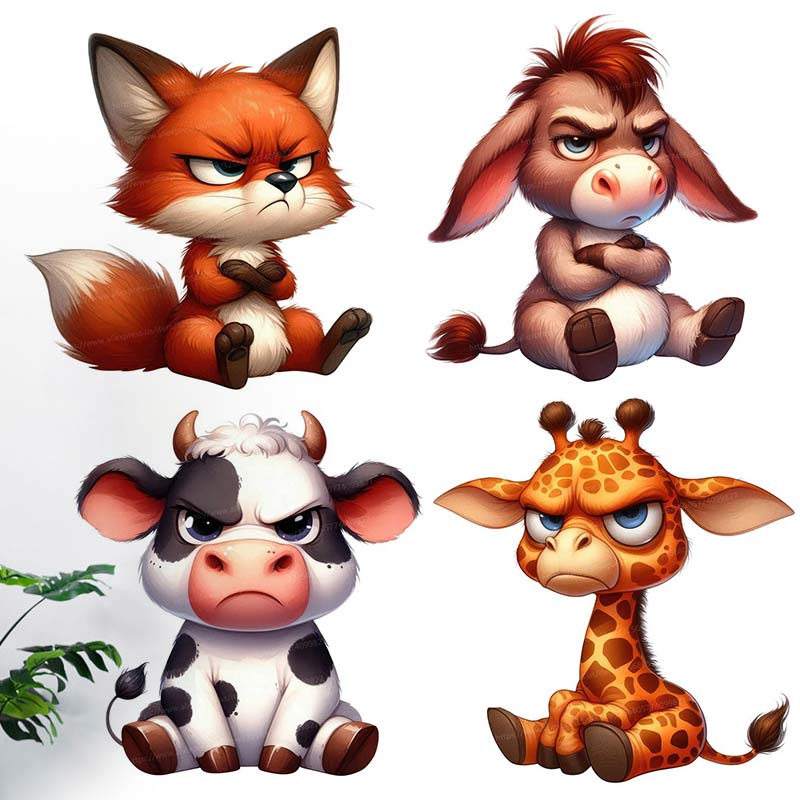 Commercial Kitchen Fridge - Grumpy Animals Wall Sticker Living Room