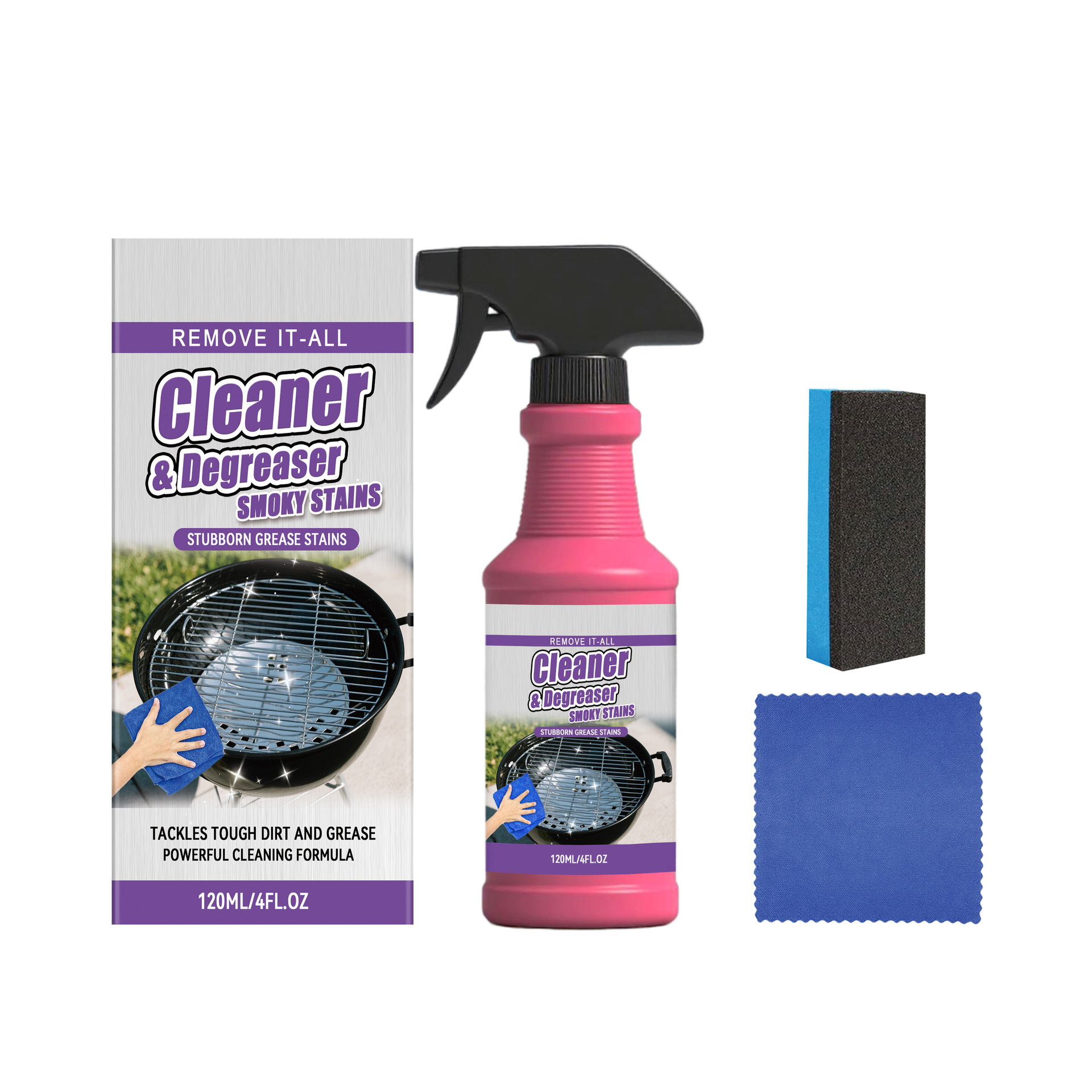 Commercial Kitchen Grease Cleaner - BBQ Grill Cleaner Degreaser Spray Heavy