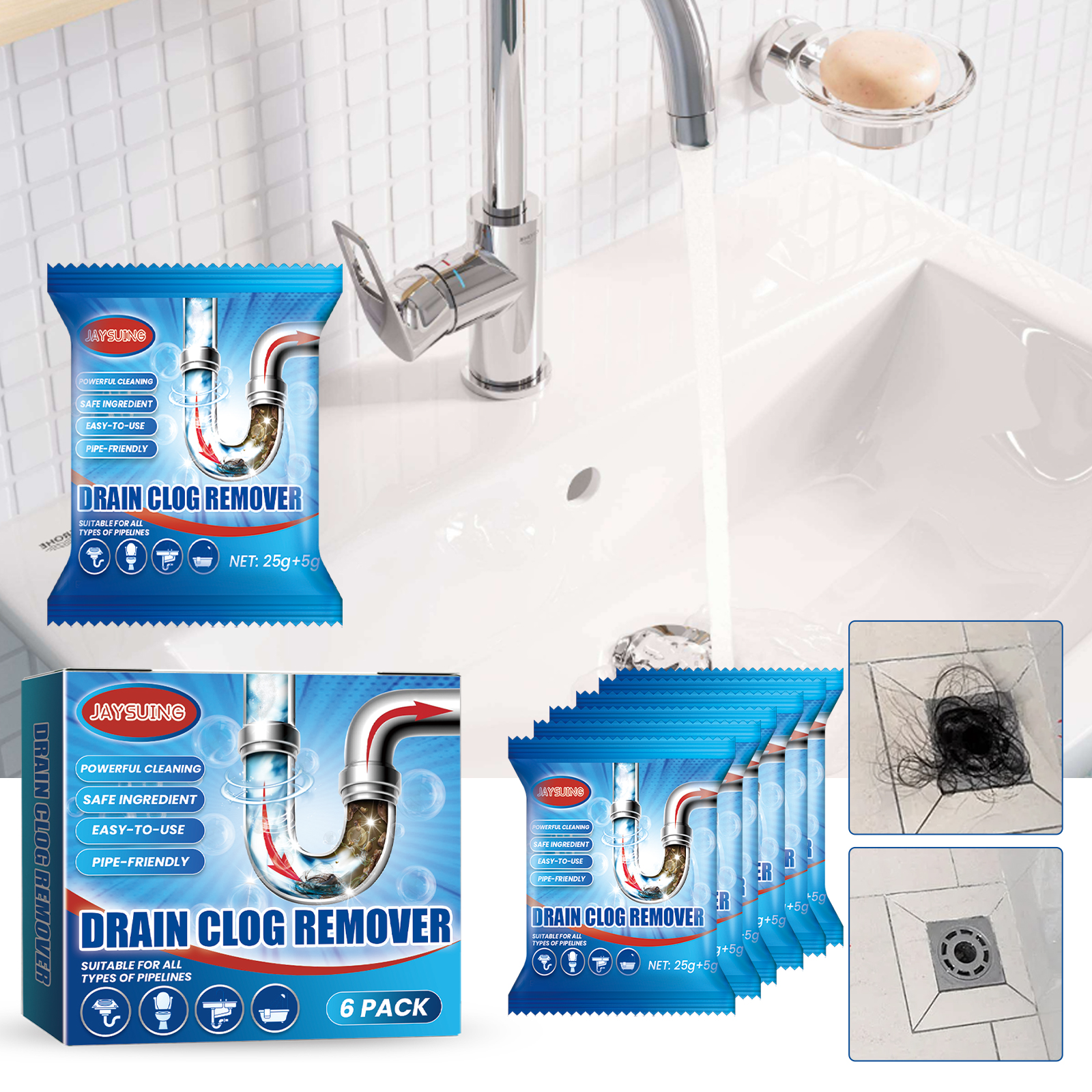 Commercial Kitchen Grease Cleaner - 6 Pack 184g Fast Acting Drain