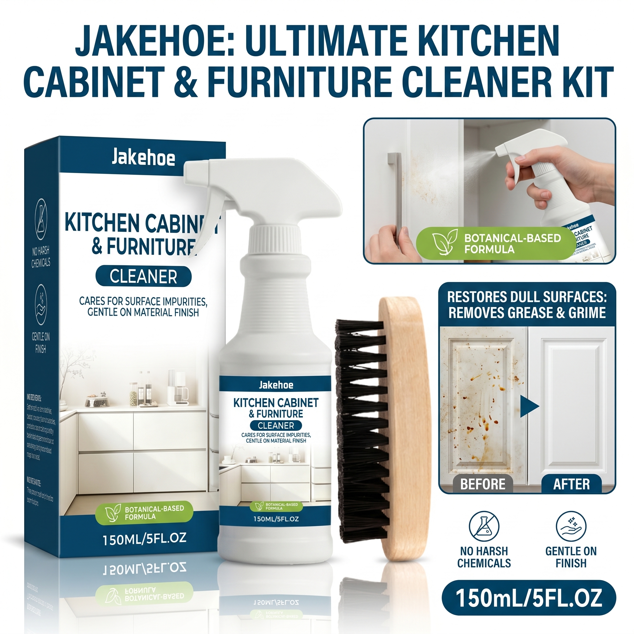 Commercial Kitchen Grease Cleaner - Kitchen Cabinet Cleaner Degreaser Powerful Grease