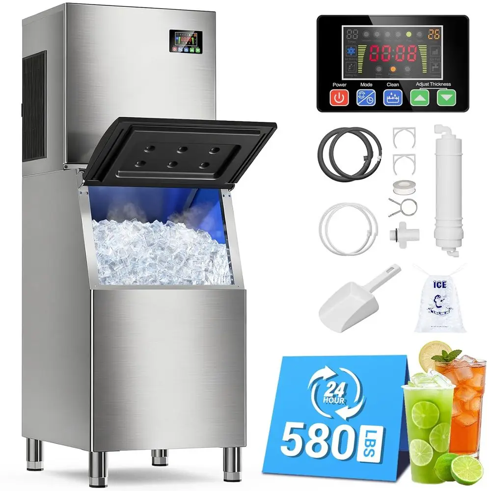 Commercial Ice Maker - Commercial Ice Maker Machine, 580LBS/24H Ice