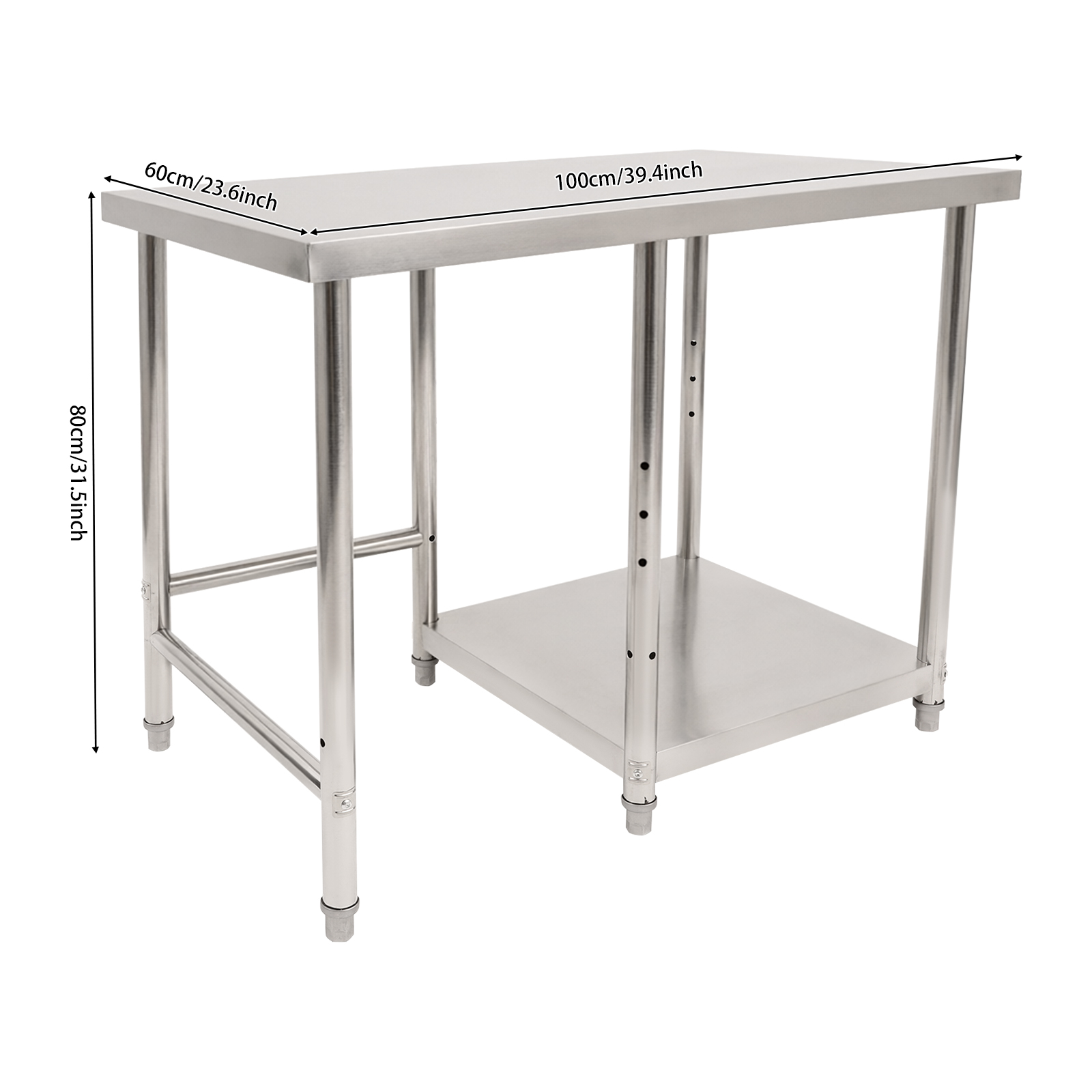 2 Tiers Stainless Steel Silver - Commercial Kitchen Tables บทวิจารณ์และราคา