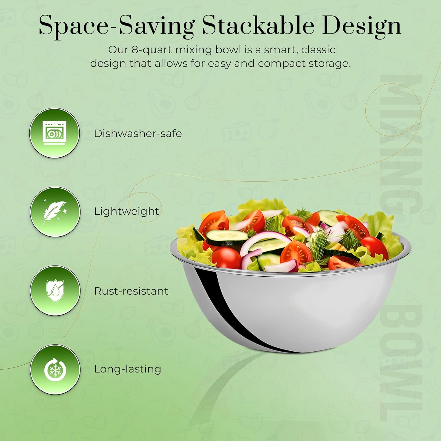Stainless Steel Mixing Bowls 8 - Commercial Kitchen Set บทวิจารณ์และราคา