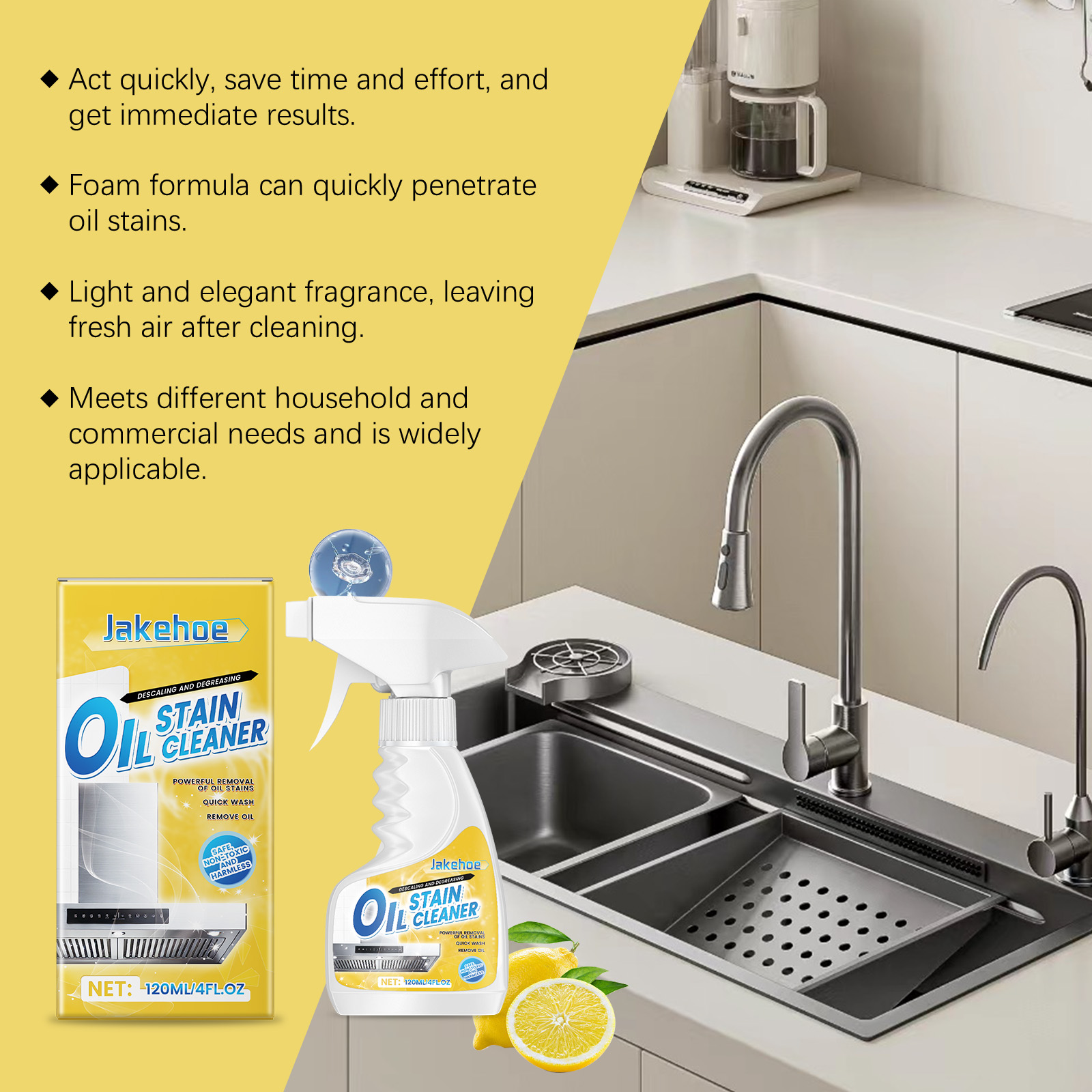 Jakehoe 120ml Heavy Kitchen De - Commercial Kitchen Grease Cleaner บทวิจารณ์และราคา