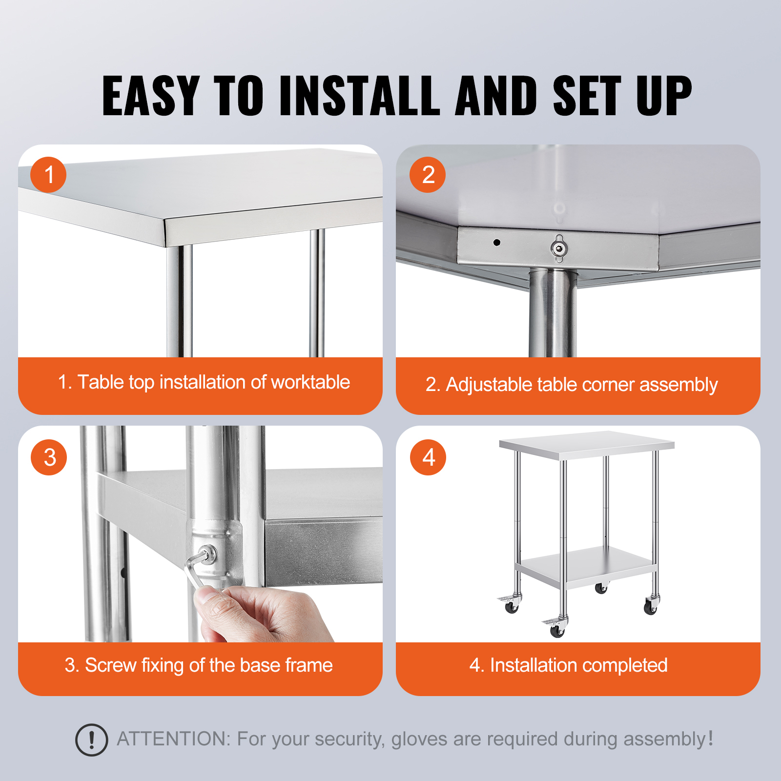 SucceBuy Stainless Steel Work  - Commercial Kitchen Tables บทวิจารณ์และราคา