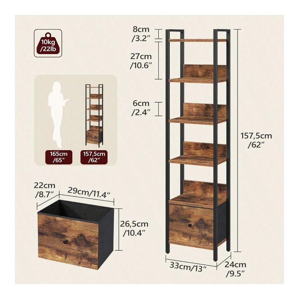 6Tier Bookcase With Drawer, Sm - Commercial Kitchen Small Space บทวิจารณ์และราคา
