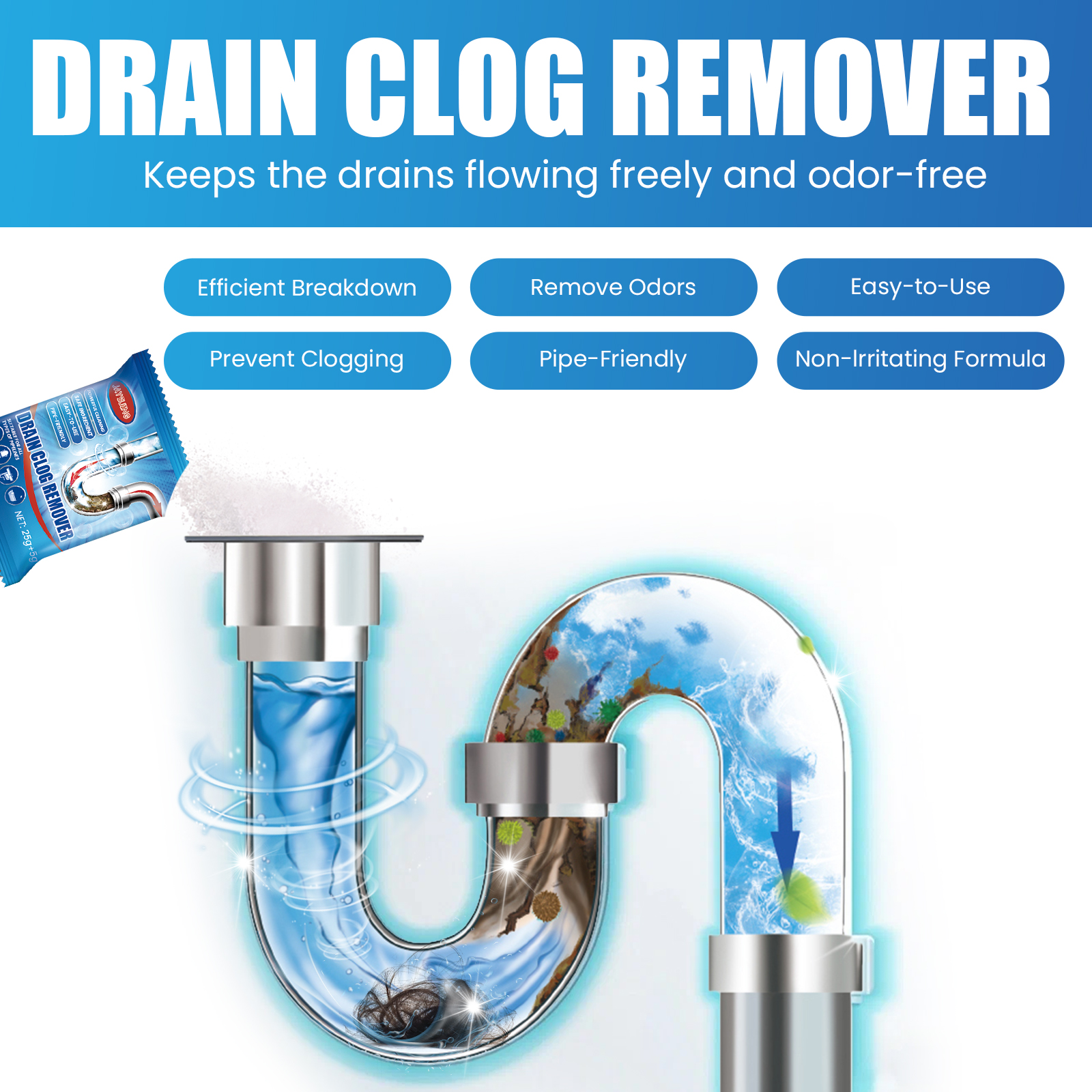 6 Pack 184g Fast Acting Drain  - Commercial Kitchen Grease Cleaner บทวิจารณ์และราคา
