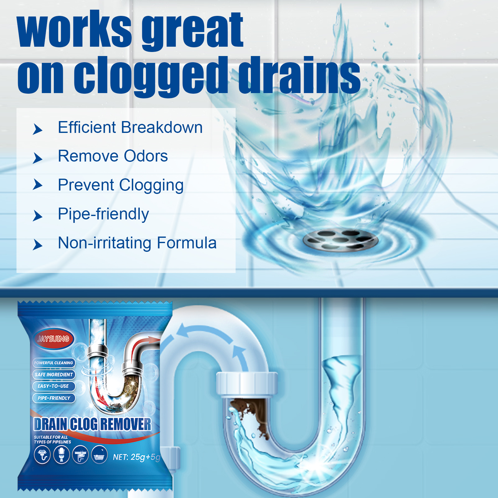 6 Pack 184g Fast Acting Drain  - Commercial Kitchen Grease Cleaner บทวิจารณ์และราคา