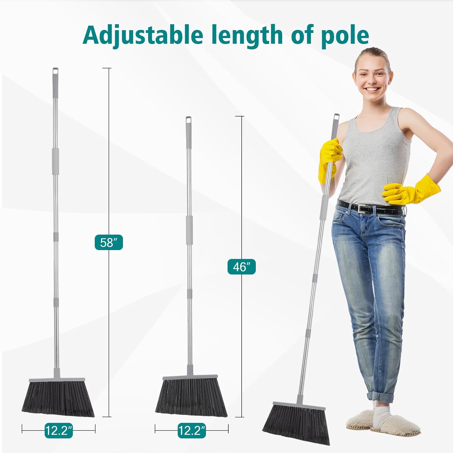 Broom, Outdoor Broom for Floor - Commercial Kitchen Broom บทวิจารณ์และราคา