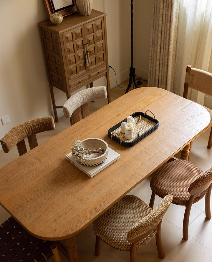 Nordic Vintage Oak Dining Tabl - Commercial Kitchen Set บทวิจารณ์และราคา