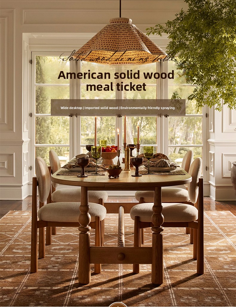 Nordic Vintage Oak Dining Tabl - Commercial Kitchen Set บทวิจารณ์และราคา