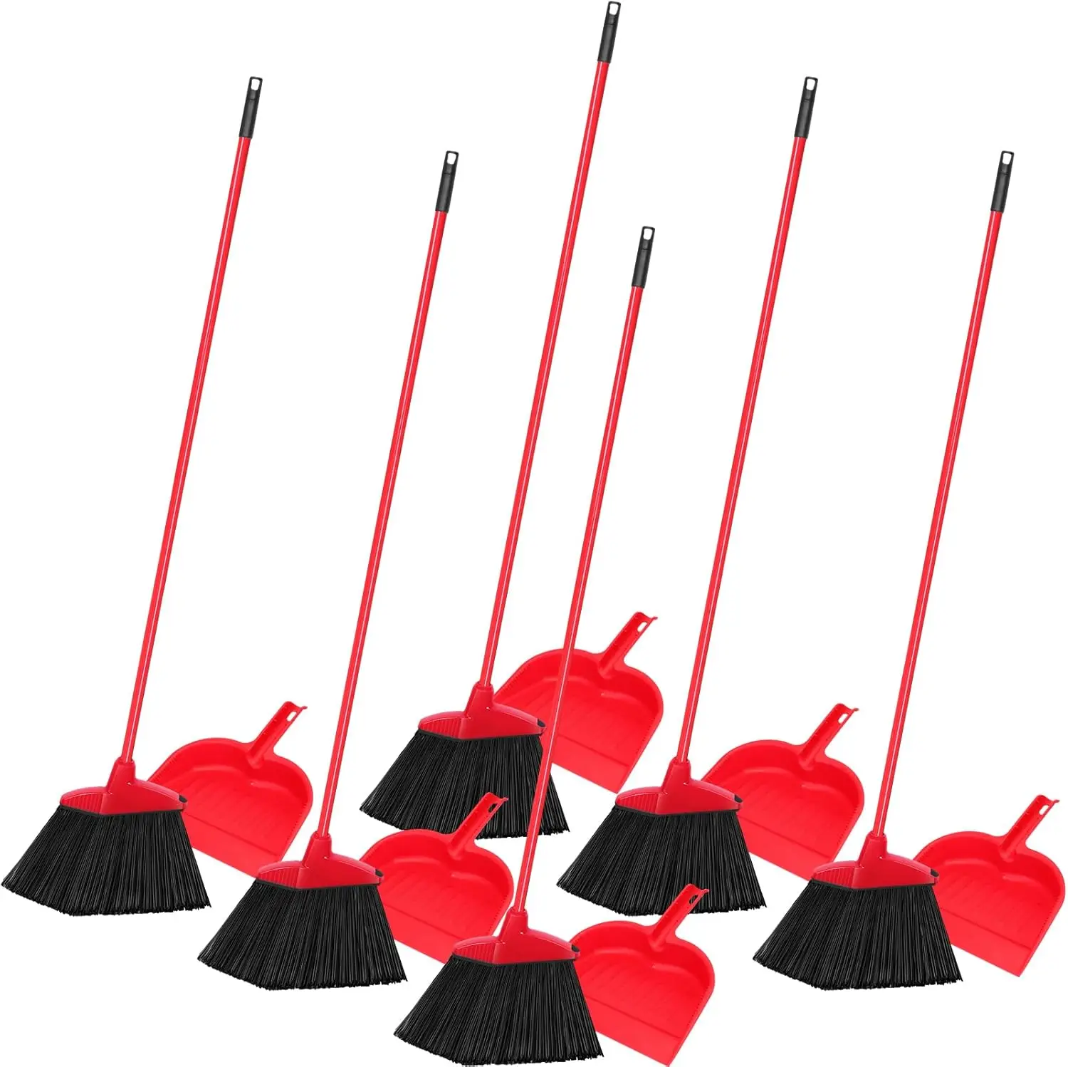 Red 6 Piece Broom Dustpan Set  - Commercial Kitchen Broom บทวิจารณ์และราคา