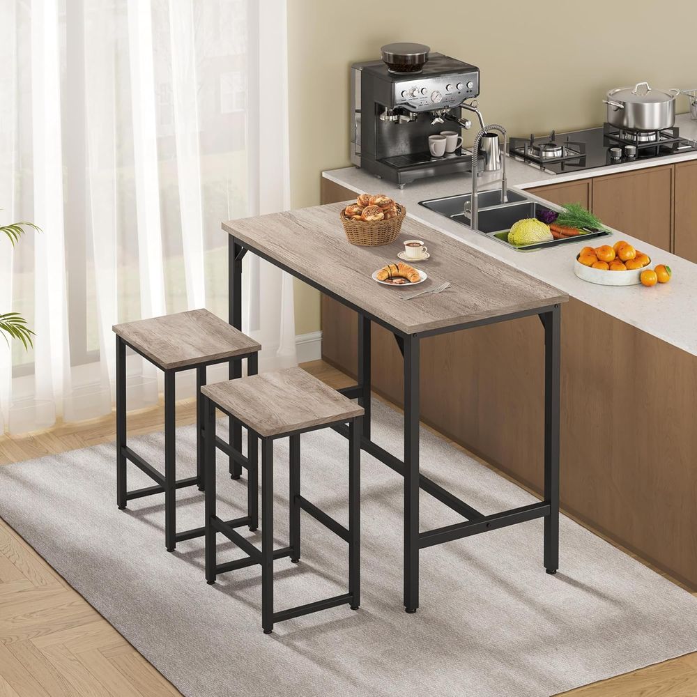 3 Piece Dining Table Set, 47.5 - Commercial Kitchen Small Space บทวิจารณ์และราคา