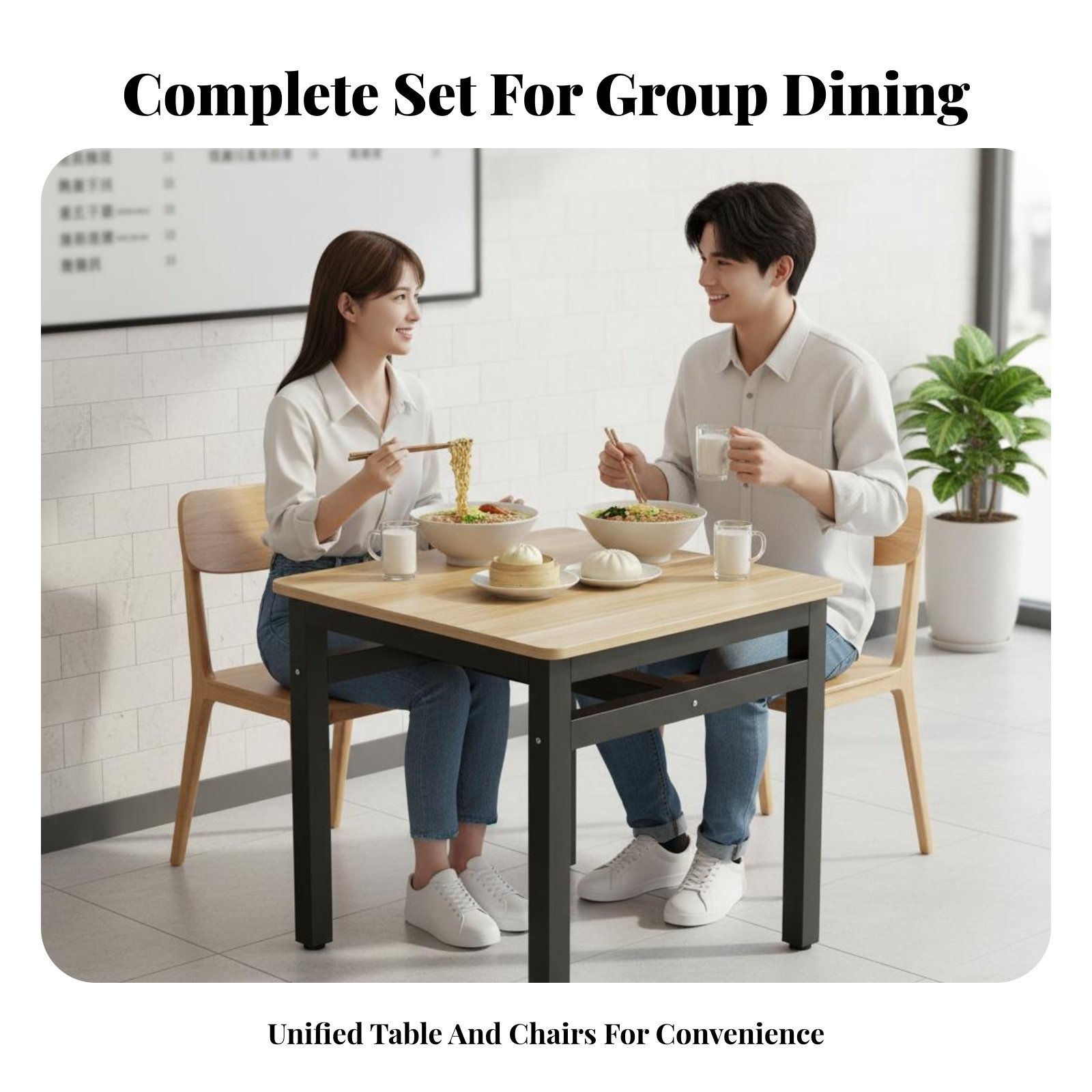 Square Table with 4 Chairs Eas - Commercial Kitchen Set บทวิจารณ์และราคา