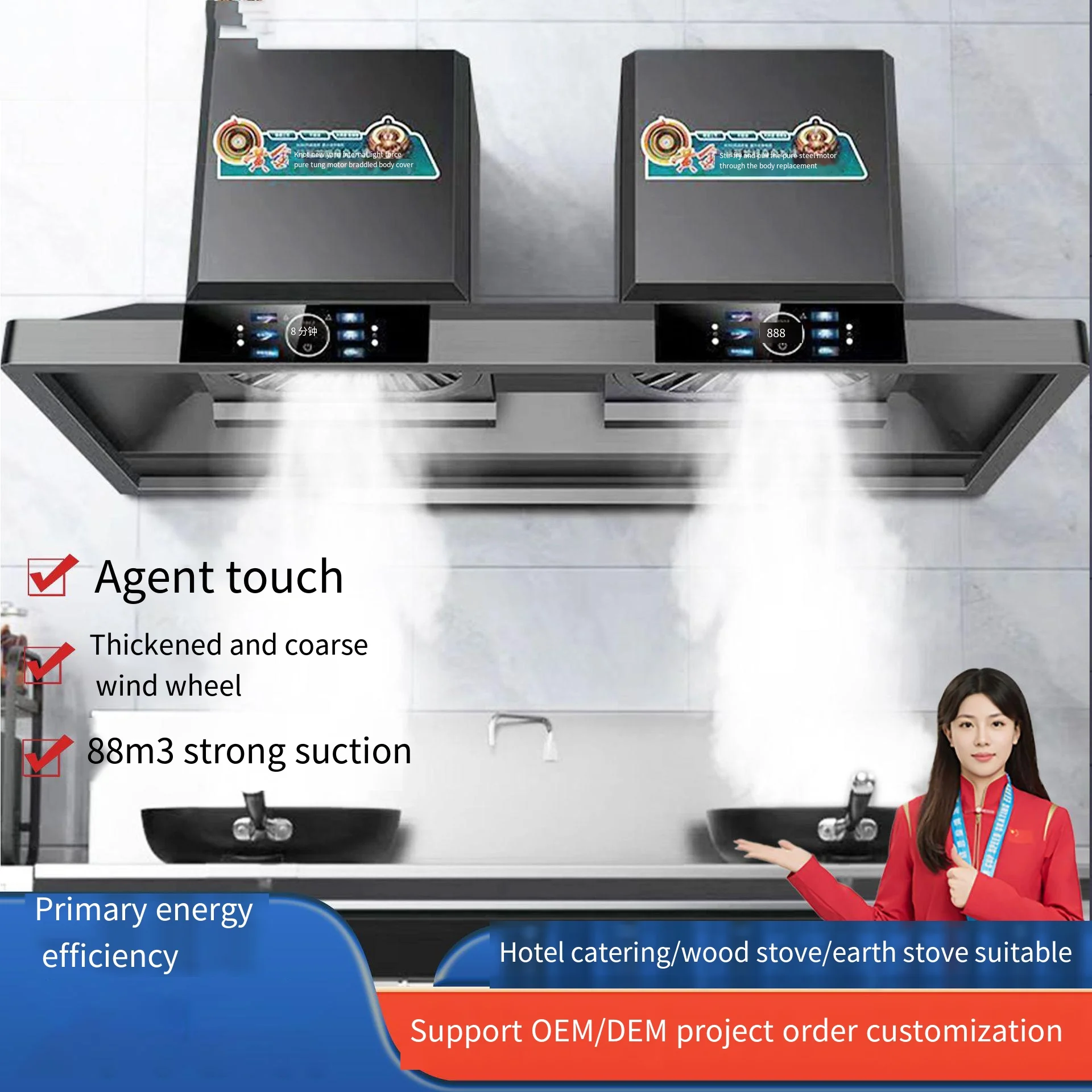 -for OEM 2000W Kitchen Hood Ra - Commercial Kitchen Hood Design บทวิจารณ์และราคา