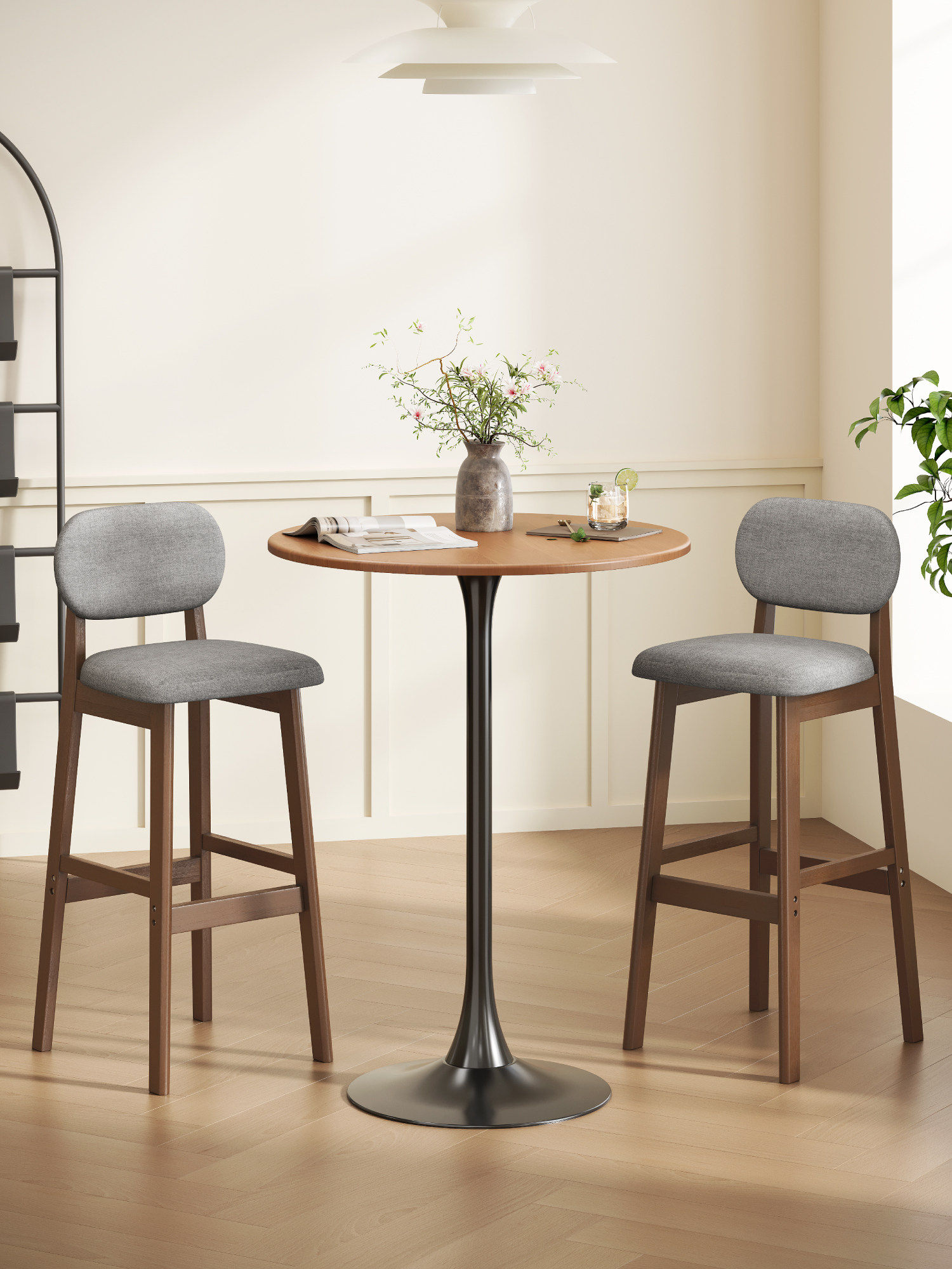 Modern Round Bar Table with Hi - Commercial Kitchen Small Space บทวิจารณ์และราคา