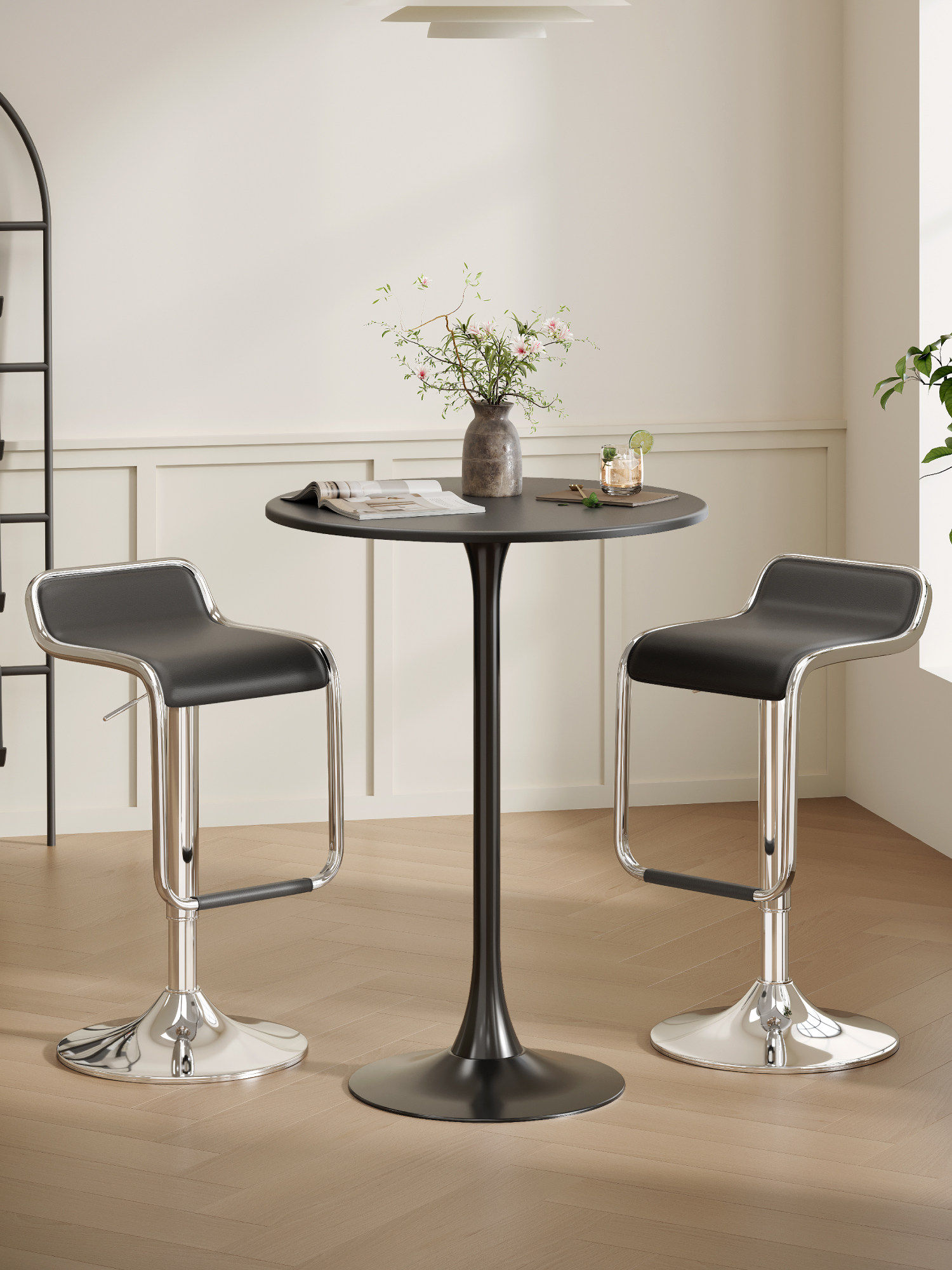 Modern Round Bar Table with Hi - Commercial Kitchen Small Space บทวิจารณ์และราคา