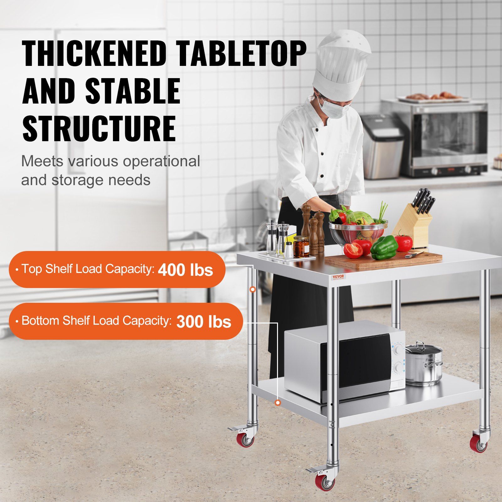 VEVOR Stainless Steel Work Tab - Commercial Kitchen Tables บทวิจารณ์และราคา