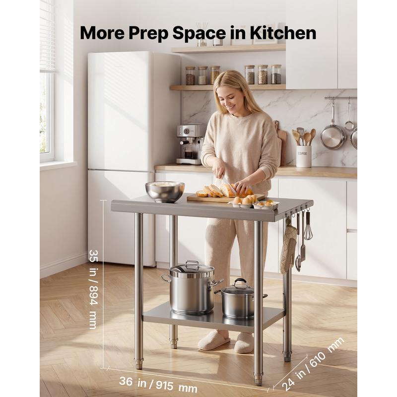 Stainless Steel Work Table, 24 - Commercial Kitchen Tables บทวิจารณ์และราคา