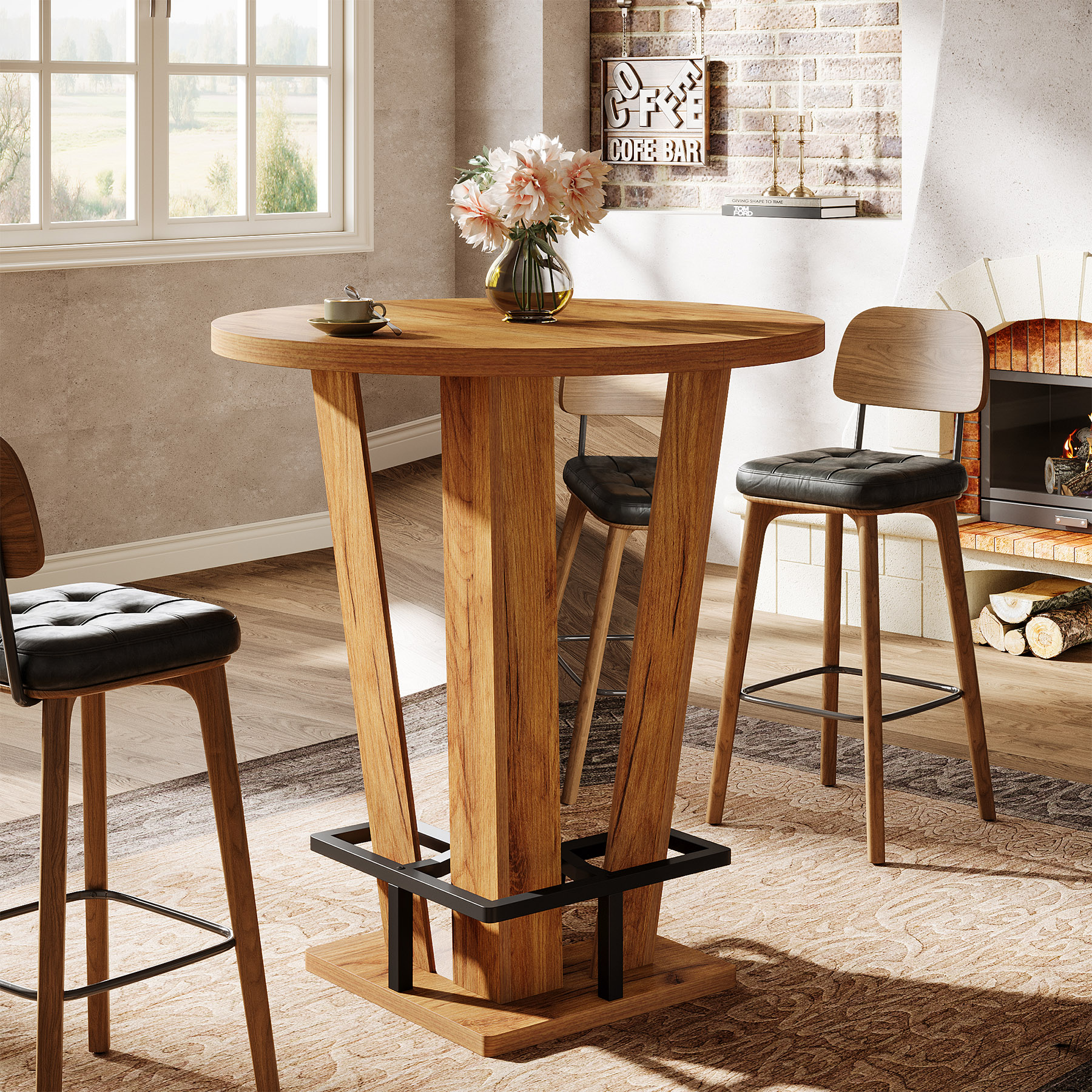 Tribesigns Round Bar Table, 39 - Commercial Kitchen Small Space บทวิจารณ์และราคา