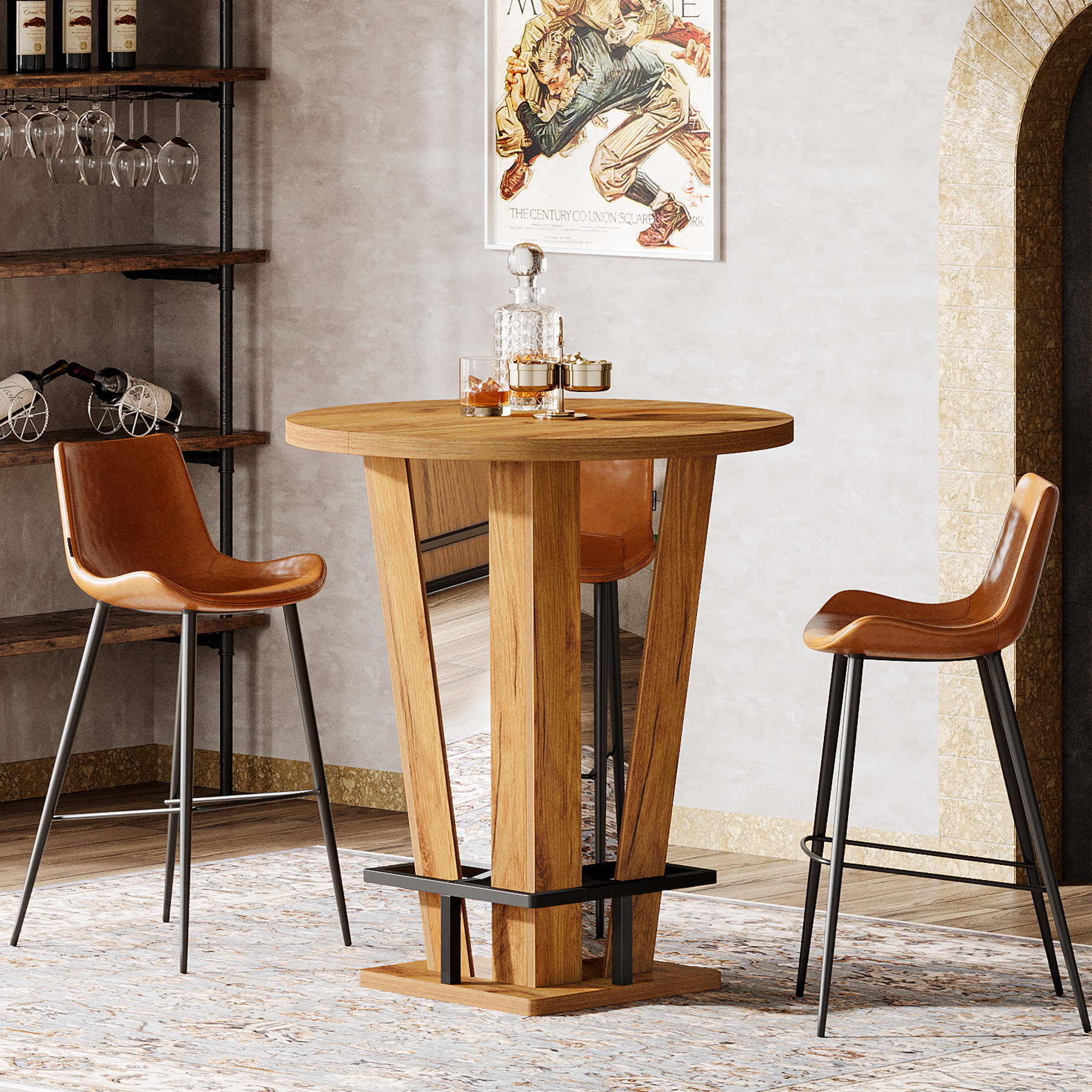 Tribesigns Round Bar Table, 39 - Commercial Kitchen Small Space บทวิจารณ์และราคา