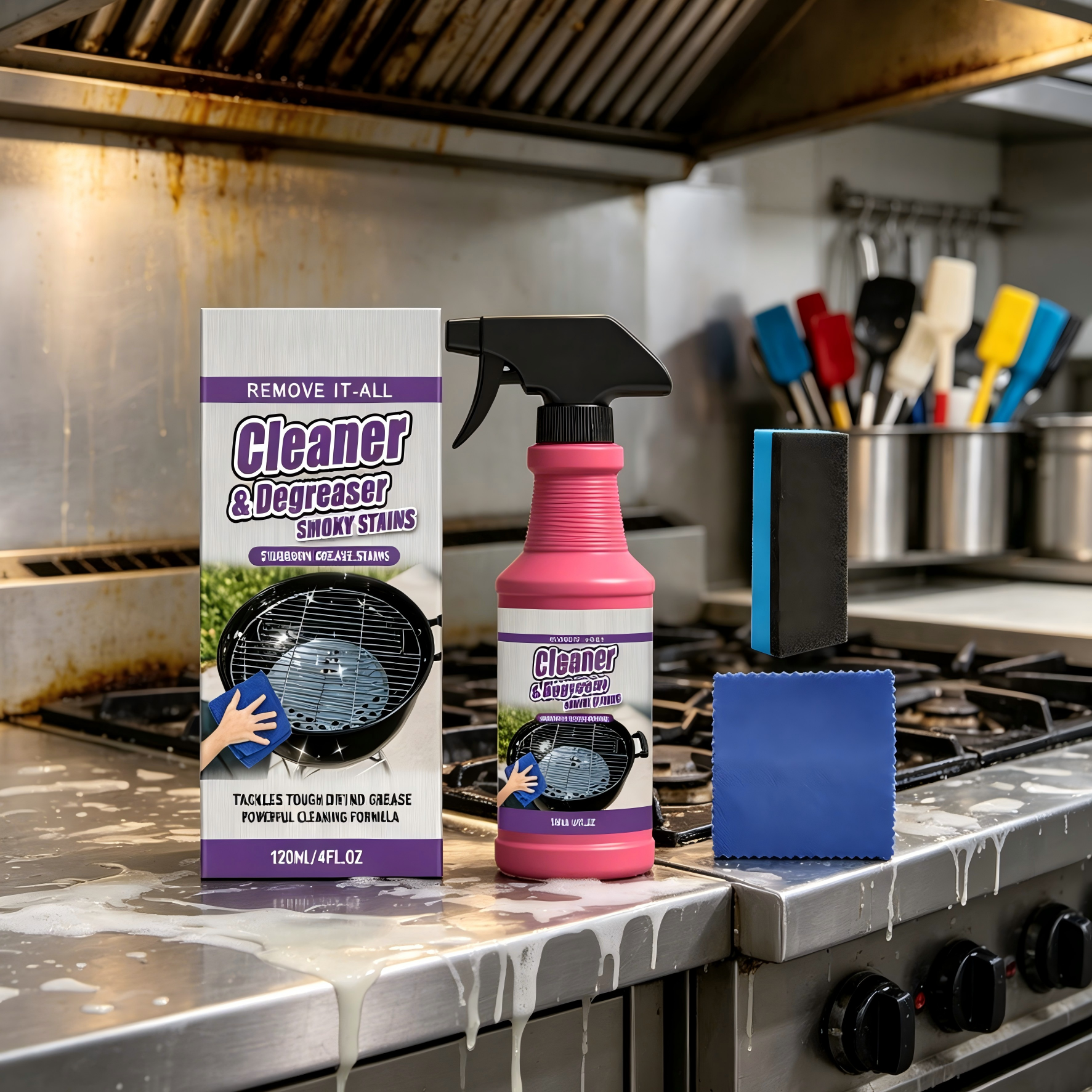 Kitchen Degreaser Cleaner Spra - Commercial Kitchen Grease Cleaner บทวิจารณ์และราคา