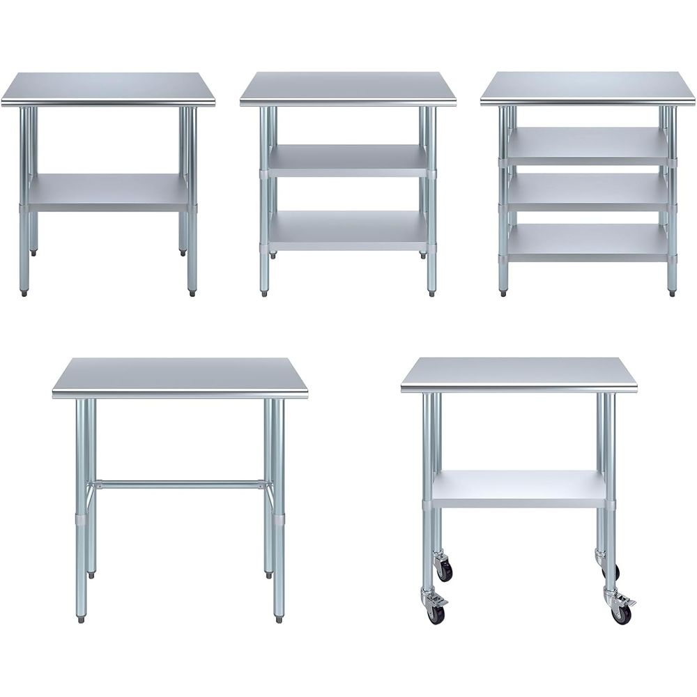 Stainless Steel Rolling Table  - Commercial Kitchen Tables บทวิจารณ์และราคา