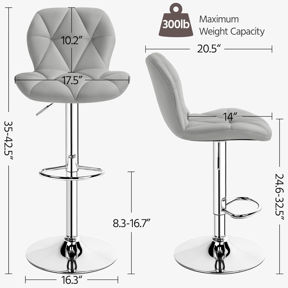 Bar Stools Set of 2, Modern Ad - Commercial Kitchen Set บทวิจารณ์และราคา