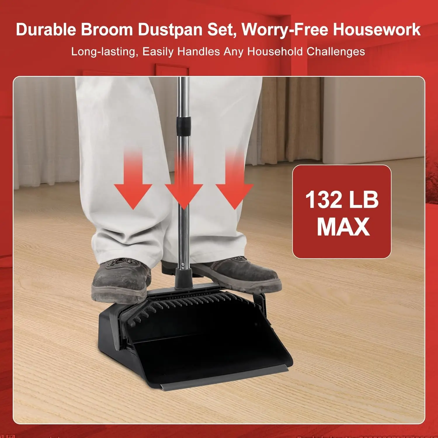 3 Pack Upright Broom And Dustp - Commercial Kitchen Broom บทวิจารณ์และราคา