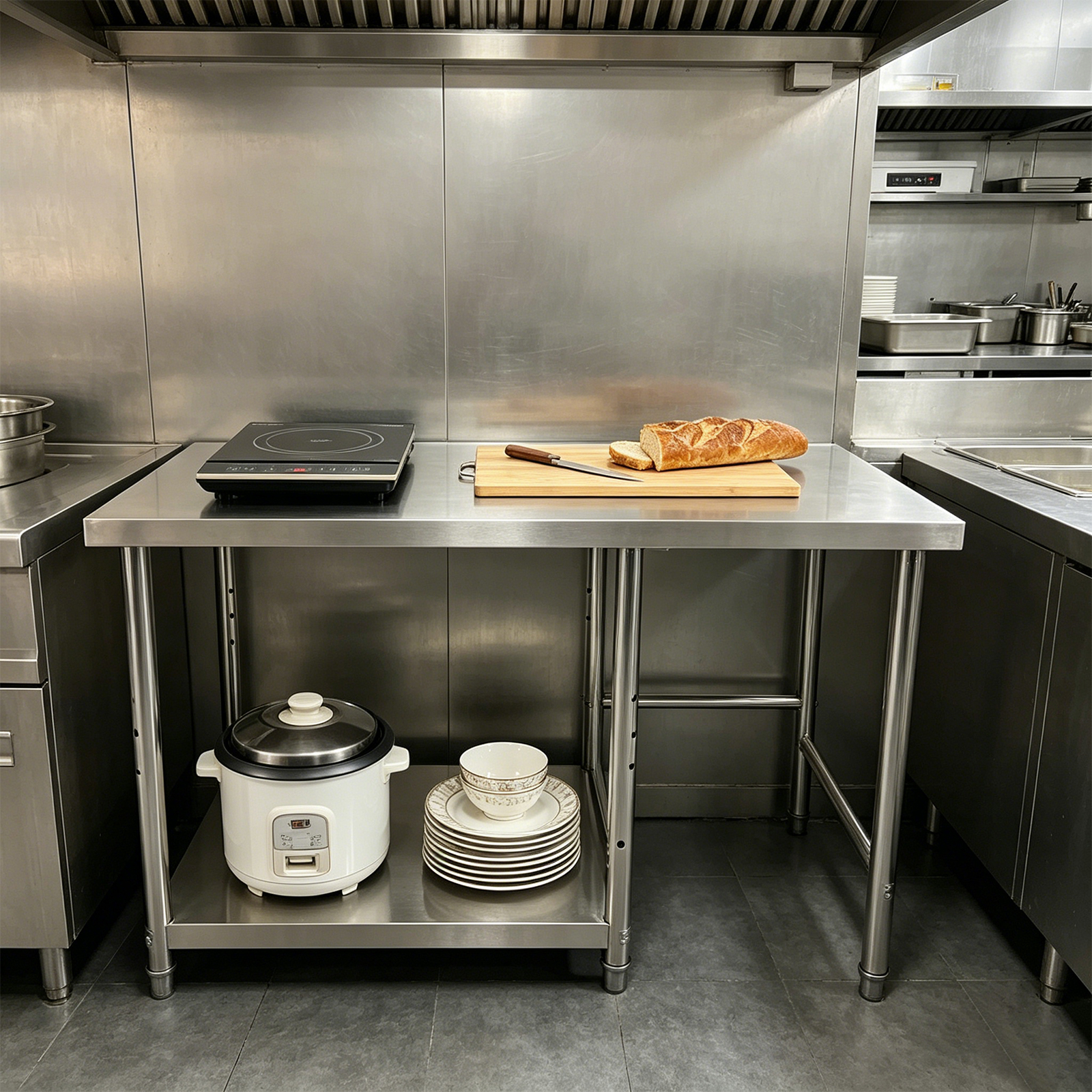 Stainless Steel Prep & Work Ta - Commercial Kitchen Tables บทวิจารณ์และราคา