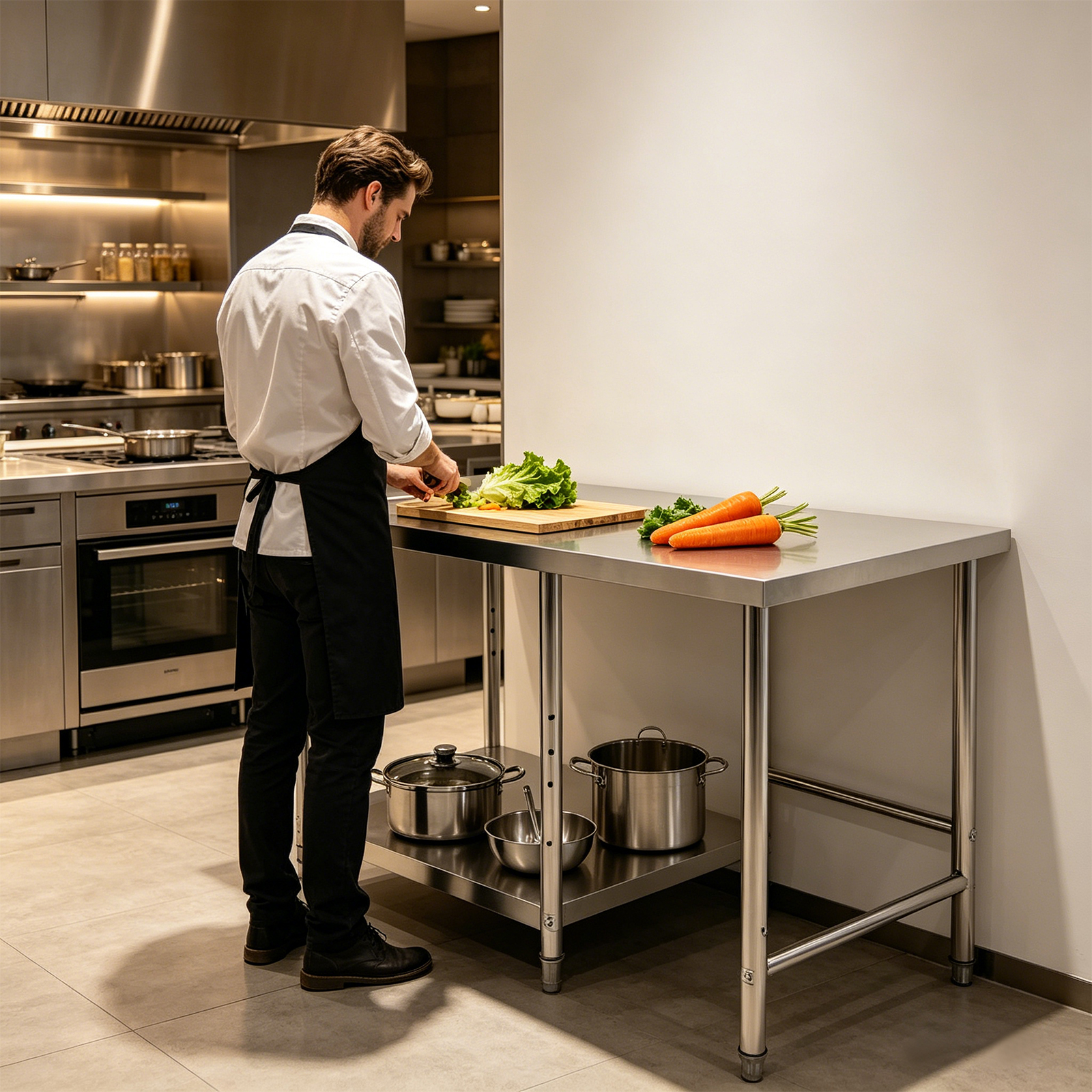 Stainless Steel Prep & Work Ta - Commercial Kitchen Tables บทวิจารณ์และราคา