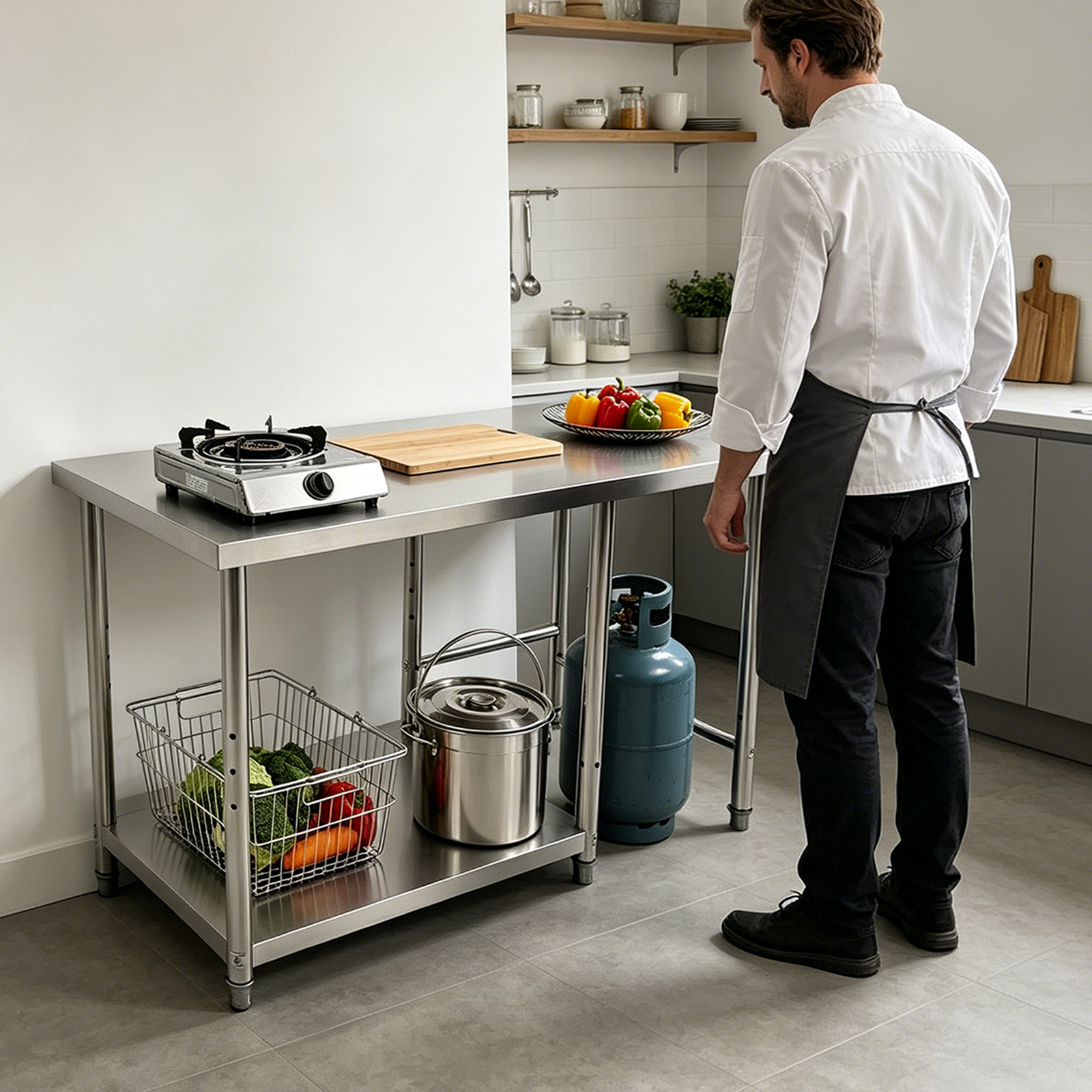 Stainless Steel Prep & Work Ta - Commercial Kitchen Tables บทวิจารณ์และราคา