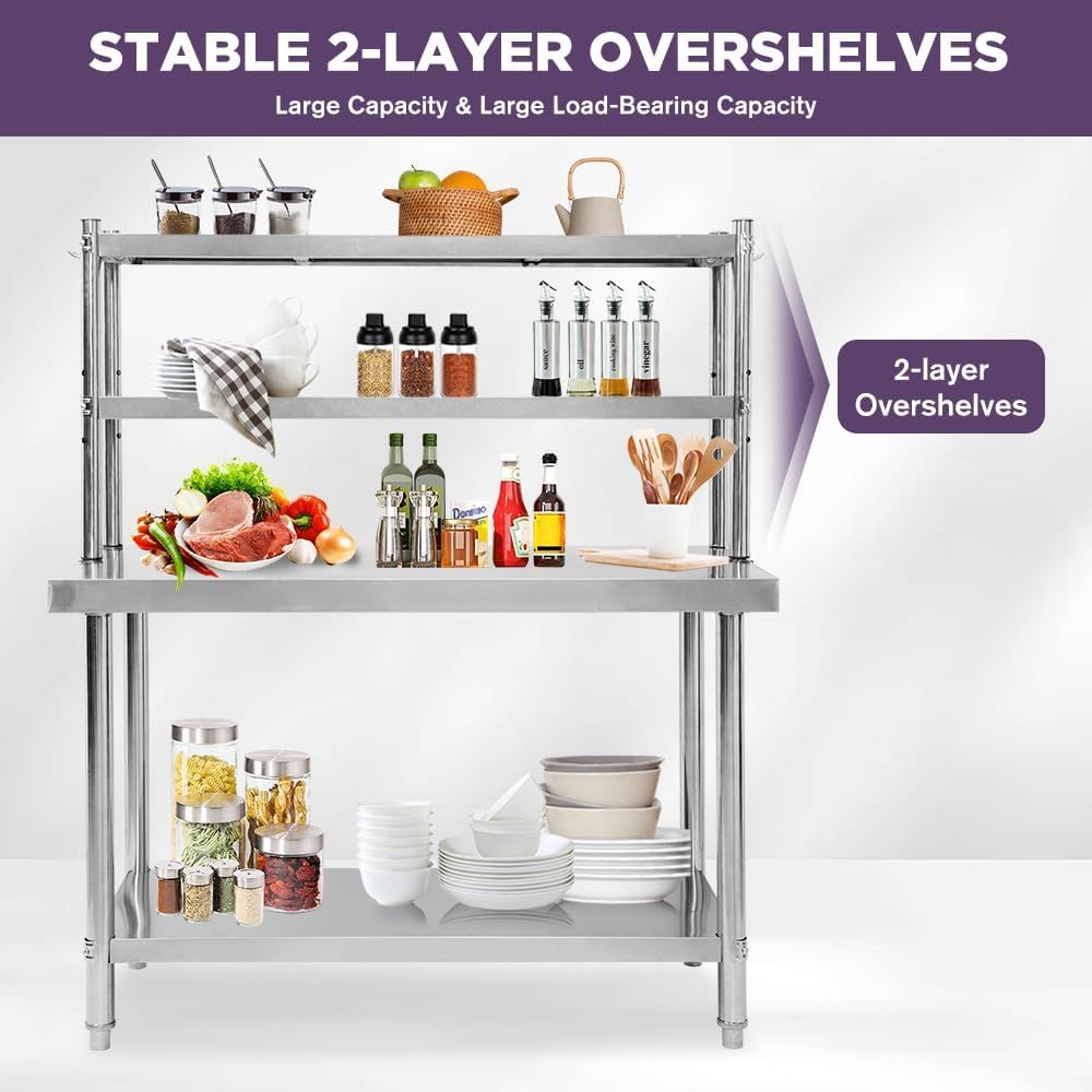 48x24 Stainless Steel Kitchen  - Commercial Kitchen Tables บทวิจารณ์และราคา