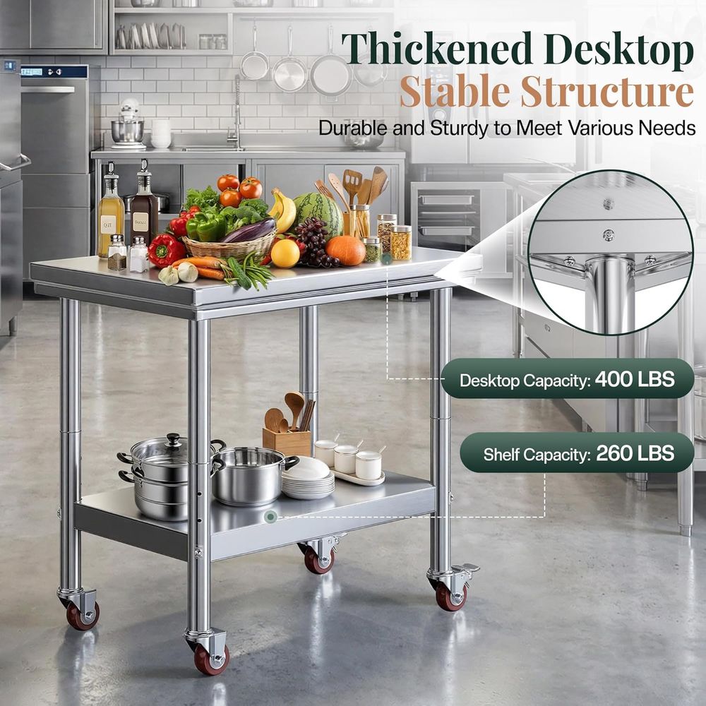 24 x 36 Commercial Stainless S - Commercial Kitchen Tables บทวิจารณ์และราคา