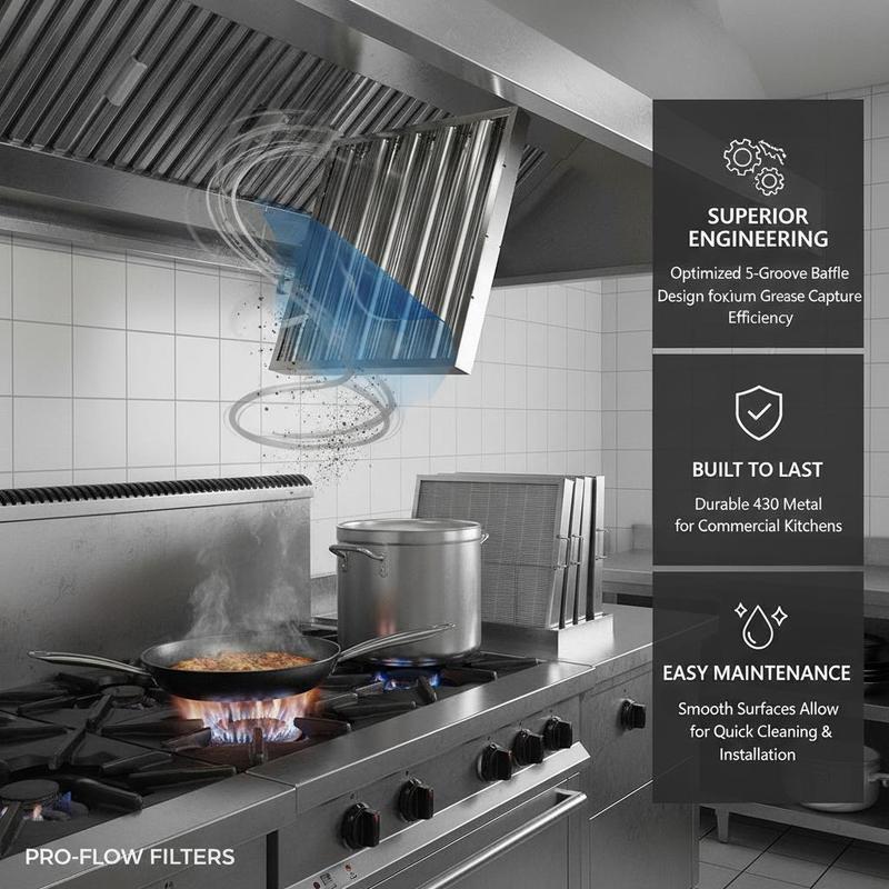 6 Pieces Range Hood Baffles 19 - Commercial Kitchen Hood Design บทวิจารณ์และราคา