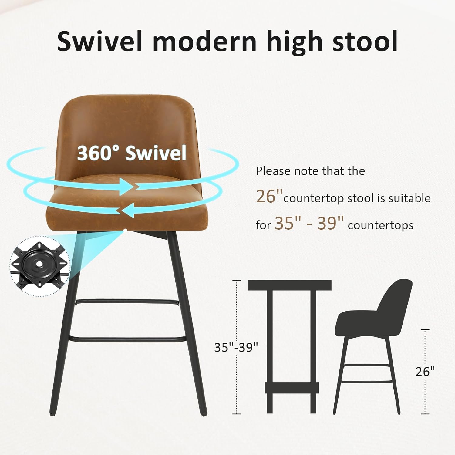 360°Swivel Counter Height Bar  - Commercial Kitchen Set บทวิจารณ์และราคา