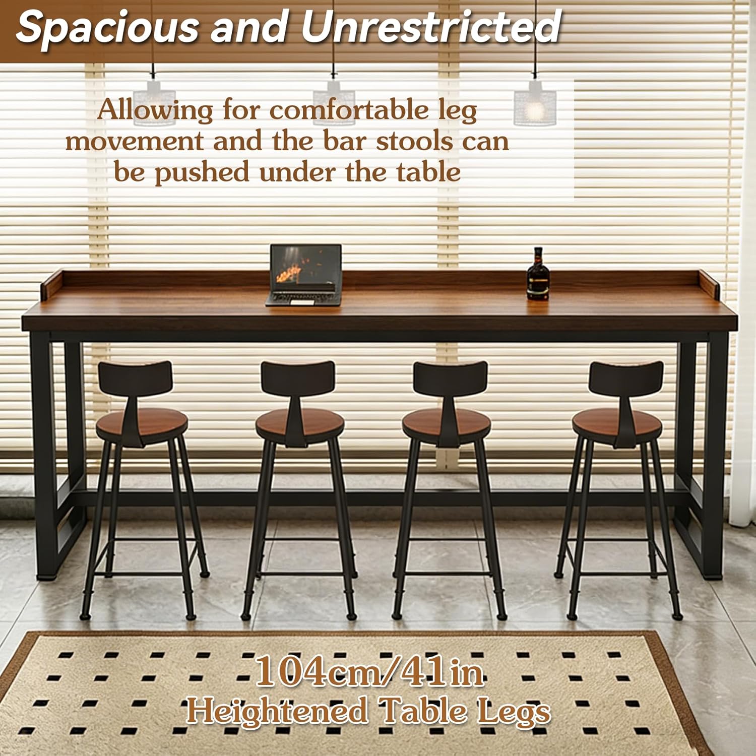 Narrow 41in Counter Height Bar - Commercial Kitchen Small Space บทวิจารณ์และราคา